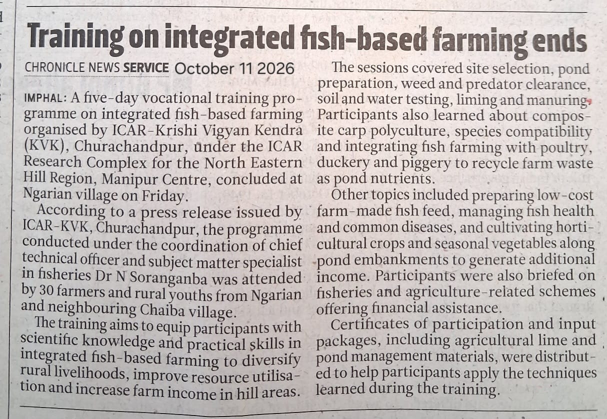 Training on integrated fish-based farming ends