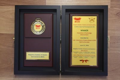 ICAR-DCR, Puttur Bags BCIC Award for Innovation and Technology Advancement