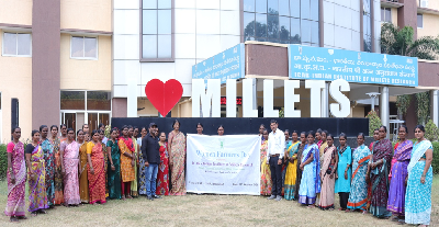 ICAR–Indian Institute of Millets Research, Hyderabad  ICAR–Indian Institute of Millets Research, Hyderabad, observed National Women Farmers’ Day today, with the participation of around 200 women farmers. The programme highlighted technology-driven livelihood opportunities, millet-based entrepreneurship and women’s empowerment through scientific agricultural practices, capacity building and improved processing infrastructure.  The Institute showcased its support to women farmers associated with Farmer Producer Organizations (FPOs) through technical guidance, training and access to machinery, including millet threshers, processing equipment and roti-making machines. With support from ICICI Foundation, processing infrastructure worth approximately ₹2 crore, including primary processing units, solar dryers, chikki-making units and cold storage facilities, has strengthened value addition, product diversification and market access.  Addressing the gathering, Dr C. Tara Satyavathi, Director, ICAR–IIMR, emphasized the importance of women farmers in sustainable agriculture and rural livelihoods, encouraging them to adopt climate-resilient practices, diversify cropping systems with millets and explore opportunities in millet-based enterprises.  The programme underscored ICAR–IIMR’s commitment to strengthening women’s economic independence, promoting women-led enterprises and enhancing livelihood opportunities across the millet value chain.