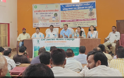 ICAR-MGIFRI, Motihari and ATMA join hands to promote balanced fertilizer under Khet Bachao Abhiyan in Bihar